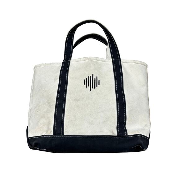 Vintage 90s LL Bean Boat and Tote Zip Top Mini Canvas Tote Embroidered 17x12 - Picture 1 of 16